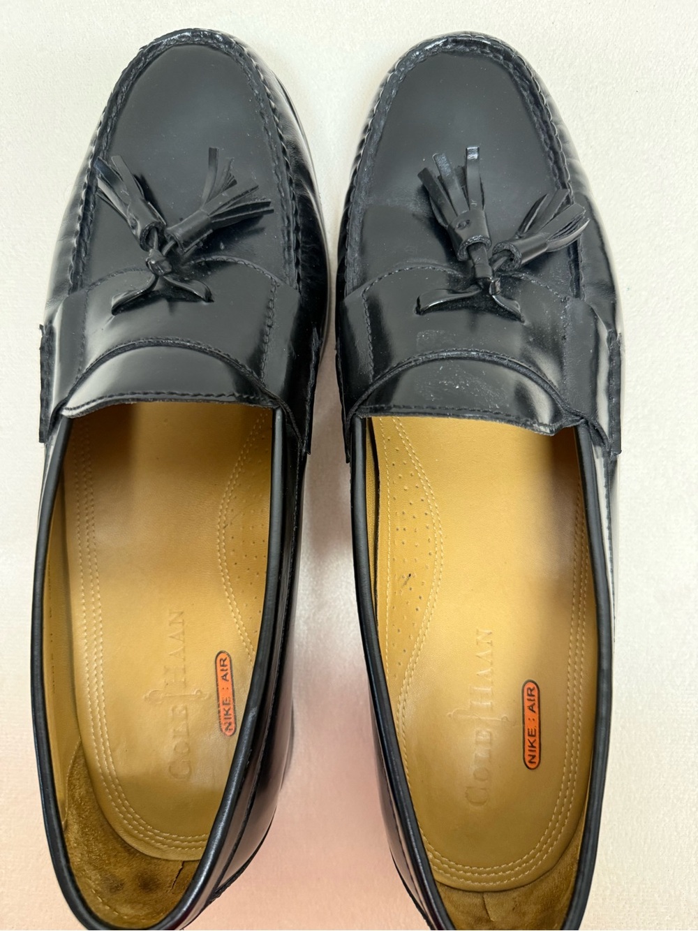 Cole Haan Black Leather Tassel Loafers